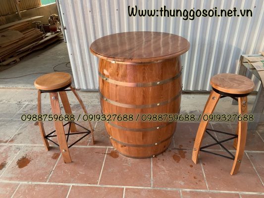 bàn ghế thùng rượu