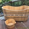 bồn tắm gỗ bầu dục