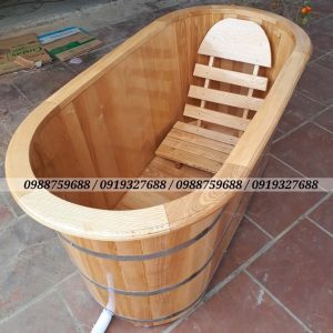 bồn tắm gỗ sồi bo viền