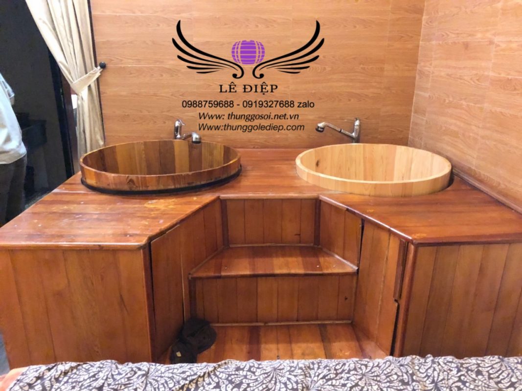 bồn tắm gỗ spa tại sapa