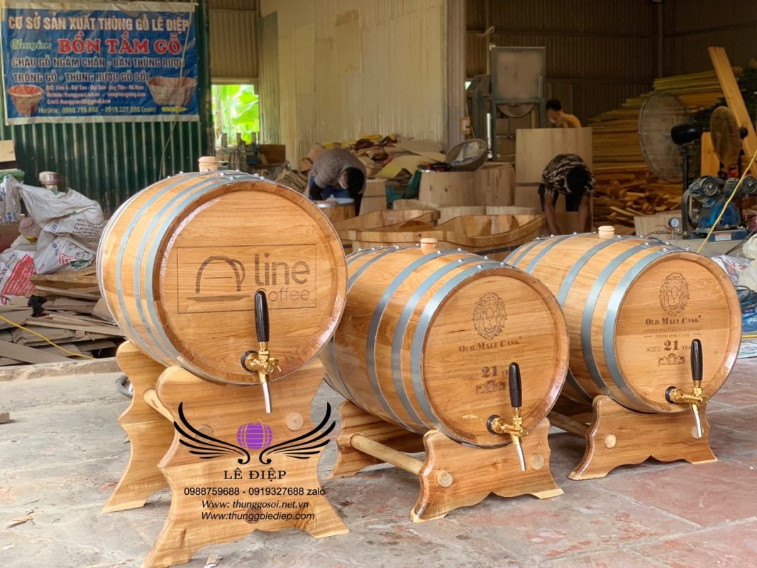 thùng ngâm rượu gỗ sồi