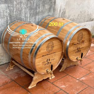 thùng rượu gỗ sồi 200 lit