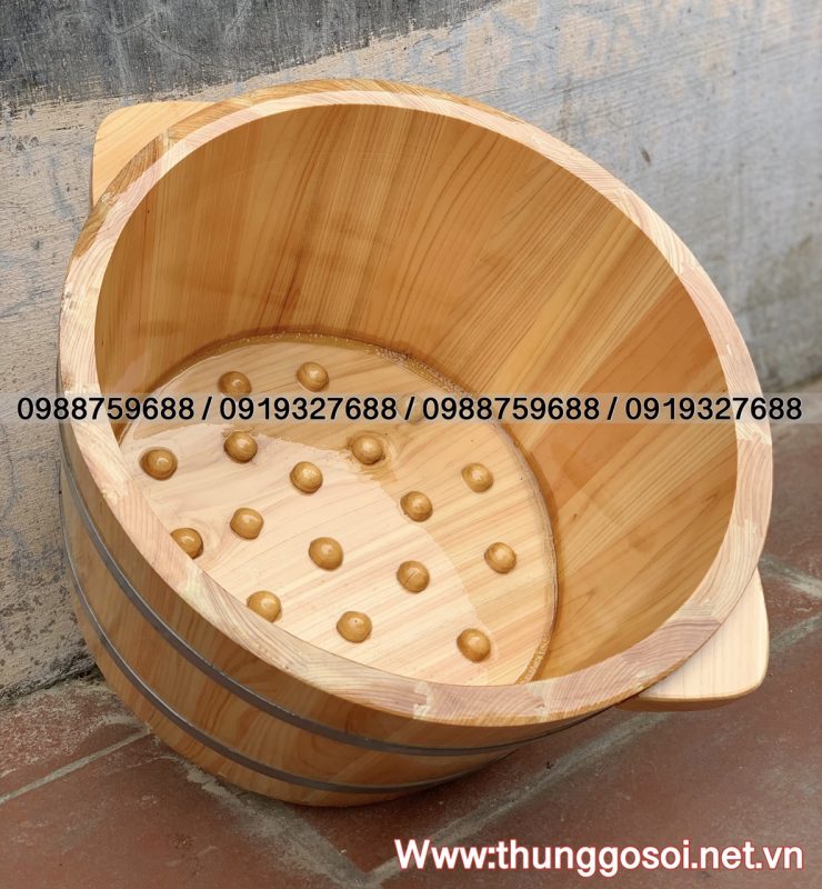 chậu ngâm chân gỗ pơ mu