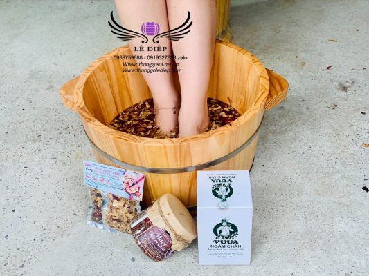chậu gỗ ngâm chân thảo dược