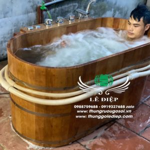 bồn tắm gỗ sục massage
